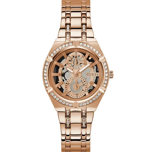 smartwatches with fitness tracking and customizable watch faces-Guess Allara Rose Gold Dial Women 36mm GW0604L3