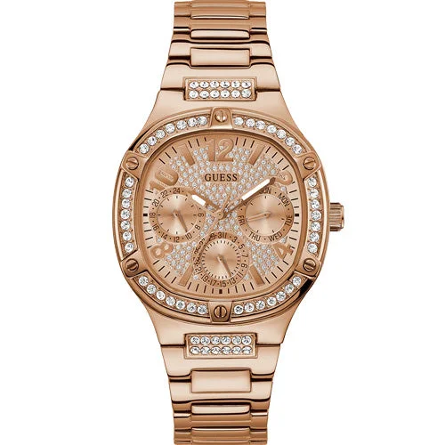 watches for men with multi-layered dials and high contrast numbers-Guess Duchess Rose Gold Dial Women 40mm GW0558L3