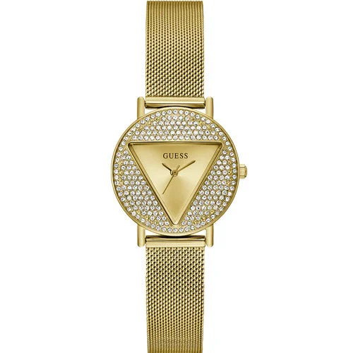 best hybrid watches for active users with fashion appeal-Guess Mini Iconic Champagne Dial Women 30mm GW0671L2