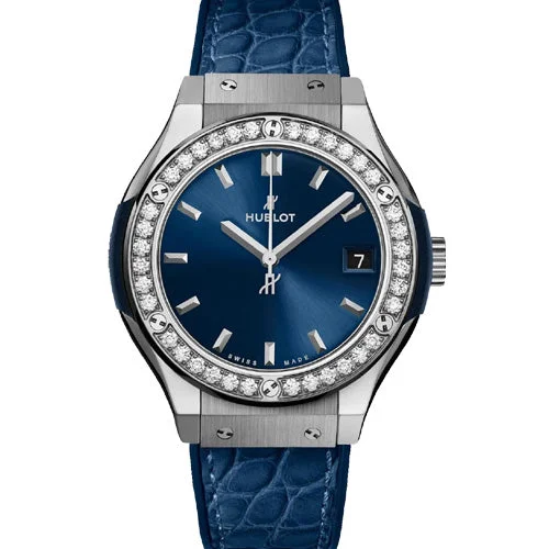 durable watches for men with military-grade toughness-Hublot Classic Fusion Blue Dial Women 33mm 581.NX.7170.LR.1104