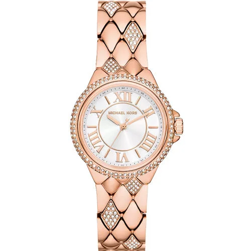 best hybrid watches for fitness and fashion lovers-Michael Kors Camille White Dial Women 33mm