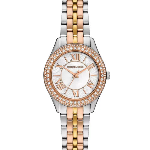 women’s watches with interchangeable metal bracelets-Michael Kors Harlowe White Mother-Of-Pearl Dial Women 33mm MK4846