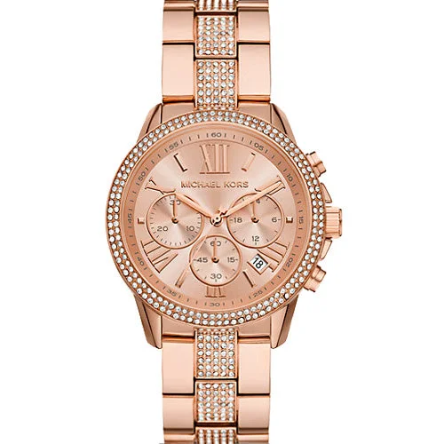 watches for men with rubber straps and shock-resistant designs-Michael Kors Oversized Brynn Rose Gold Dial Women 40mm MK7505