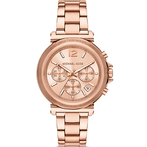 watches for women with minimalist design and gold-tone case-Michael Kors Oversized Maren Rose Gold Dial Women 40mm MK7494