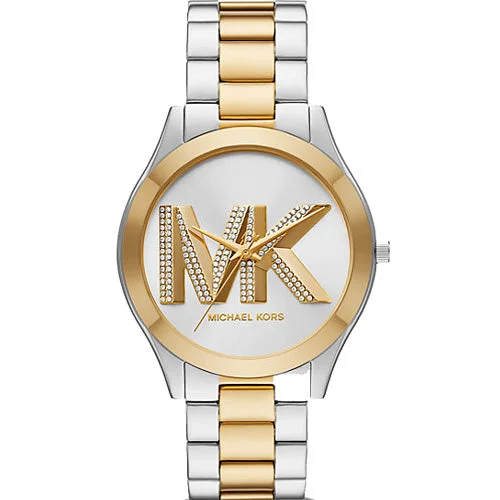 watches for women with custom engravings for personalized style-Michael Kors Oversized Slim Runway Silver Dial Women 42mm