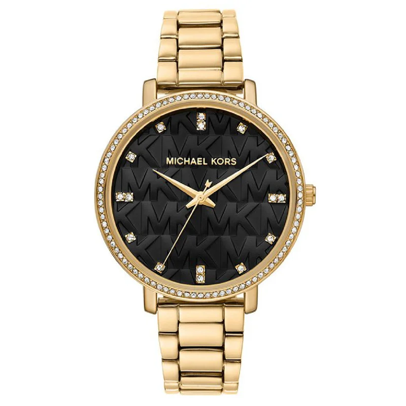 fitness watches for women with built-in GPS for running-Michael Kors Pyper Black Dial Women 39mm