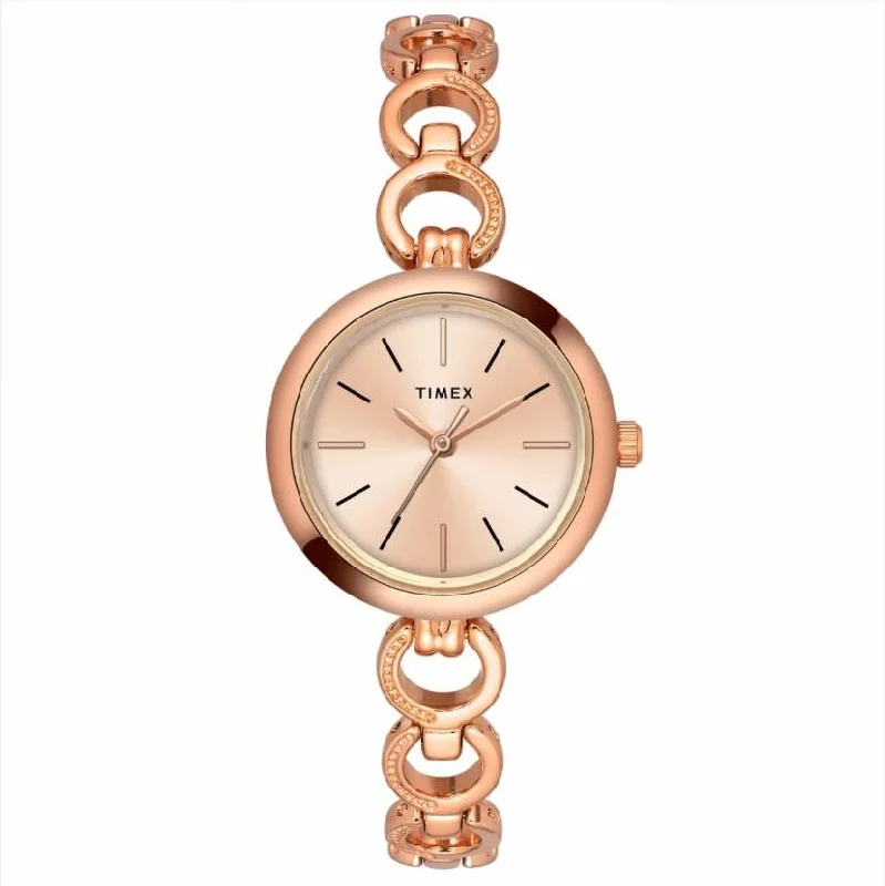 best hybrid smartwatches with fitness and productivity features-Timex Classics Collection Premium Quality Women's Analog Rose Gold Dial