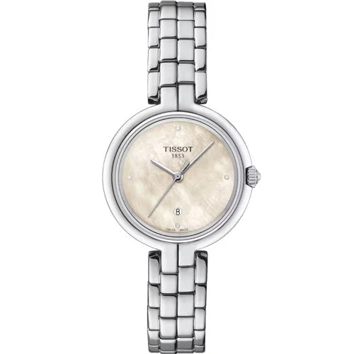 women’s watches with diamond accents for special occasions-Tissot T-Lady White Mother-Of-Pearl Dial Women 30mm