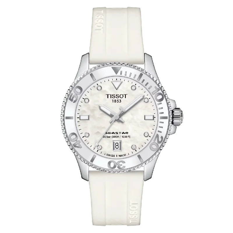 waterproof smartwatches for active outdoor enthusiasts-Tissot T-Sport White Mother-Of-Pearl Dial Women 36mm