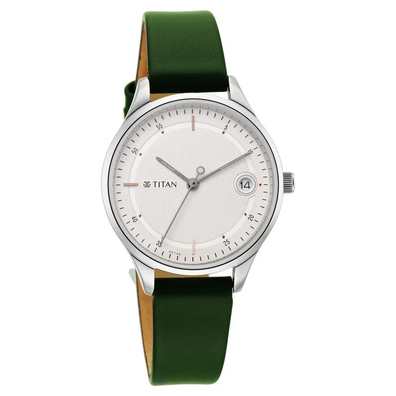 luxury watches for men with minimalist dial and clean lines-Titan Workwear Silver Dial Women Watch With Leather Strap