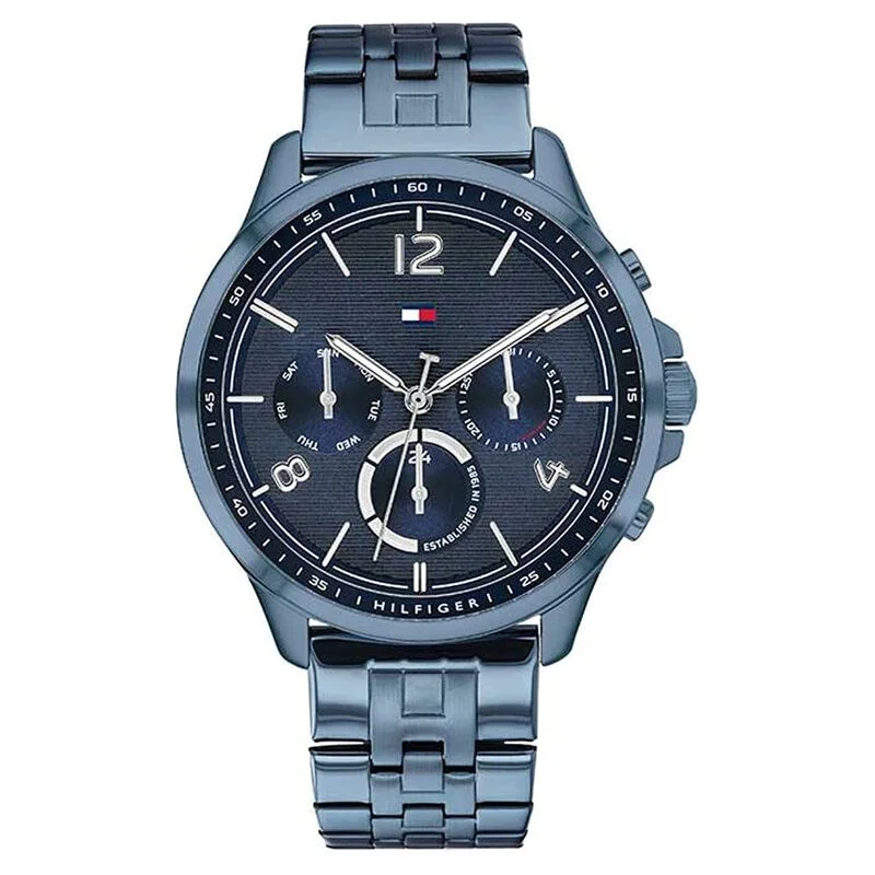 men’s watches with thick leather straps for vintage-inspired design-Tommy Hilfiger Blue Dial Quartz Multifunction Watch For Women