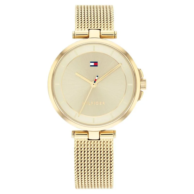 classic watches with mechanical movement for traditional collectors-Tommy Hilfiger Quartz Analog Beige Dial Stainless Steel Strap Watch For Women