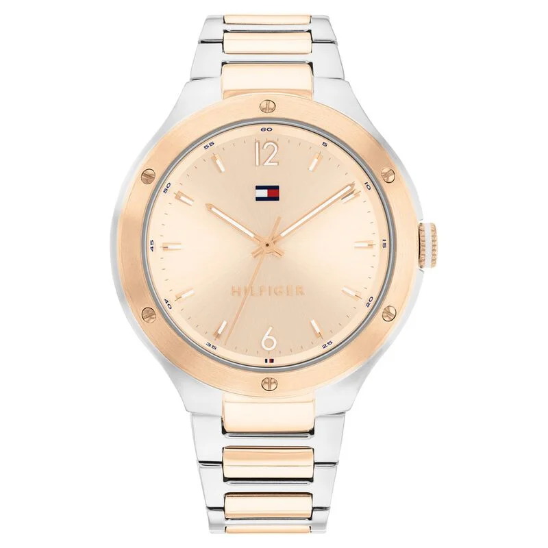 luxury watches for men with elegant gold detailing-Tommy Hilfiger Quartz Analog Rose Gold Dial Stainless Steel Strap Watch For Women