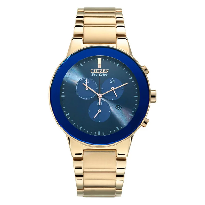 solar-powered watches with long battery life for travelers-CITIZEN Analog Blue Dial Men's Watch-AT2243-87L