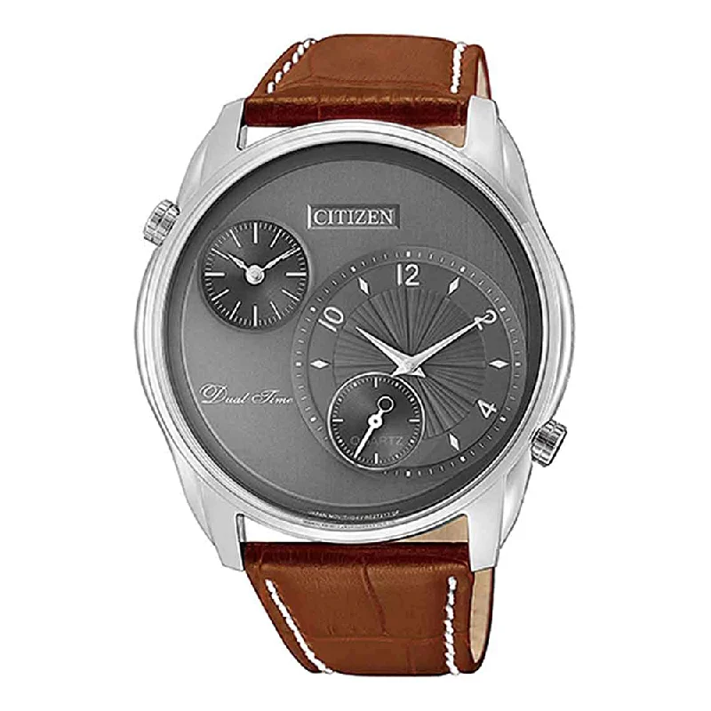 affordable smartwatches for seniors with large screens-Citizen Analog Grey Dial Men's Watch-AO3030-16H