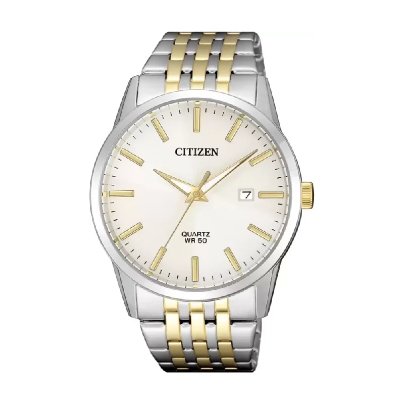 waterproof fitness trackers for active outdoor use-Citizen BI5006-81P White Dial Analog Watch For Men