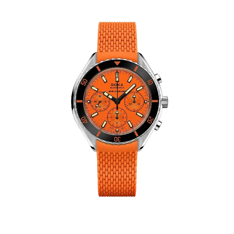 luxury watches for men with moonphase complication for elegance-DOXA SUB 200 C-GRAPH Professional, rubber strap