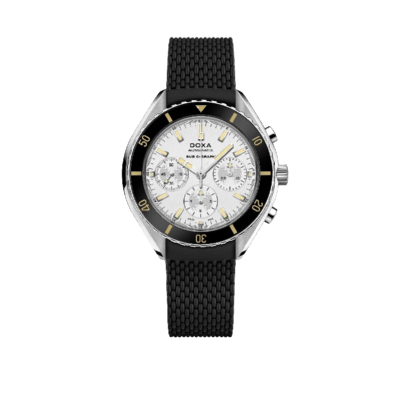 women’s watches with minimalist design for professional settings-DOXA SUB 200 C-GRAPH Searambler, rubber strap