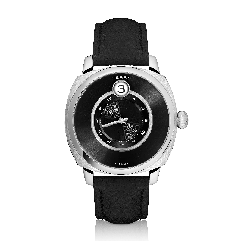 watches for women with ceramic bands for modern design-Fears Brunswick 40.5 Jump Hour Raven Black