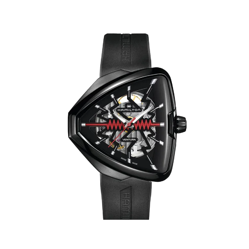 watches for men with waterproof function and shock resistance-Hamilton Ventura Elvis80 Skeleton Auto