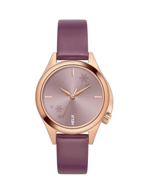 women’s luxury watches with stainless steel band-Helix Analog Purple Leather