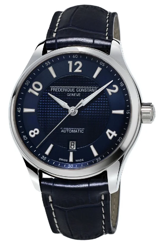 smartwatches with advanced workout tracking for athletes-Limited Edition Frederique Constant Runabout Automatic Blue Dial Blue Leather Strap Mens Watch FC-303RMN5B6