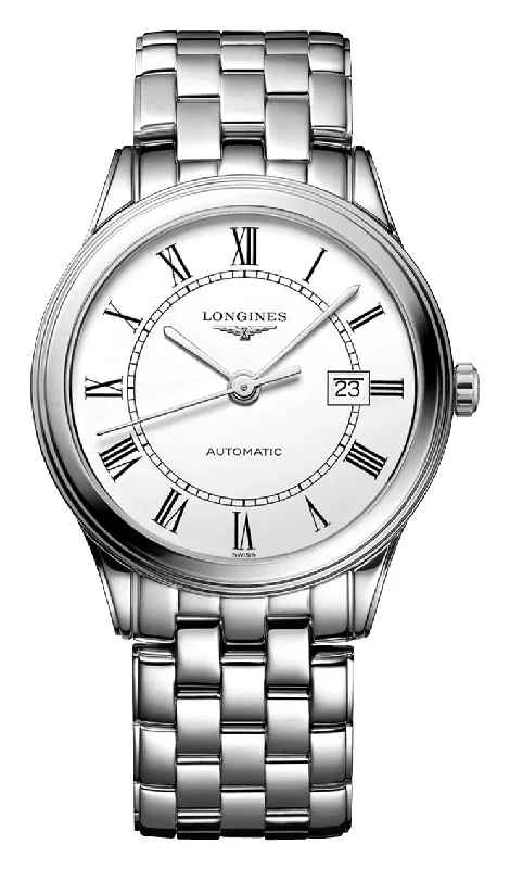 women’s watches with bold and colorful dials for a pop of style-Longines Flagship Automatic Stainless Steel White Dial Date Mens Watch L4.984.4.21.6