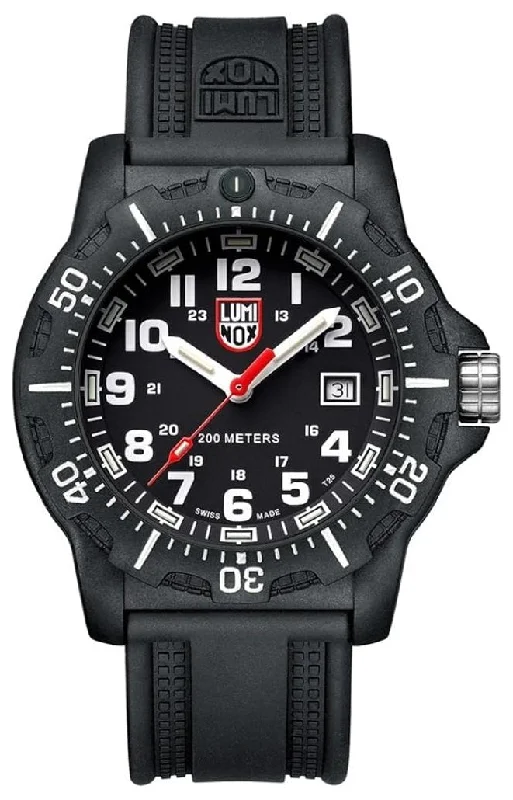 affordable men’s watches with stylish metal bands-Luminox Black Ops CARBONOX Black Dial Black Rubber Strap Date Divers Quartz Mens Watch XL.8881