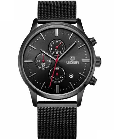 watches for men with chronograph function and date display-MESH CHRONO