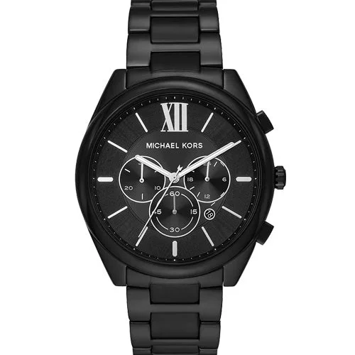 watches with digital displays for easy access to information-Michael Kors Langford Black Dial 45mm