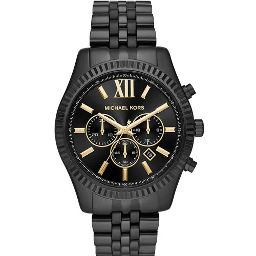 smartwatches for men with fitness and messaging features-Michael Kors Lexington Black Dial 44mm