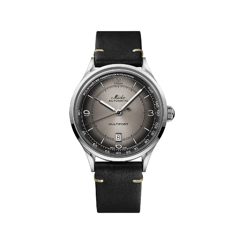 watches with precision quartz movement for accurate timekeeping-Mido Multifort Patrimony - Stainless Steel - Black Patina Leather Strap