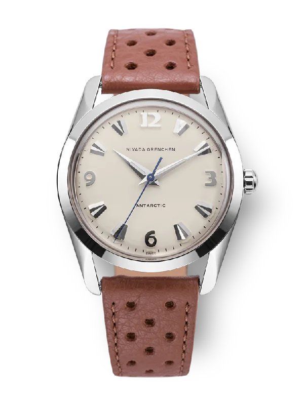 luxury watches for men with limited edition pieces and unique designs-Nivada Grenchen Antarctic 35 mm - Eggshell White Luminova