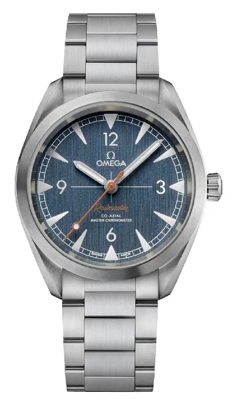 watches with sapphire glass and durable stainless steel cases-Omega Seamaster Railmaster Automatic Chronometer Stainless Steel Blue Dial Mens Watch 220.10.40.20.03.001