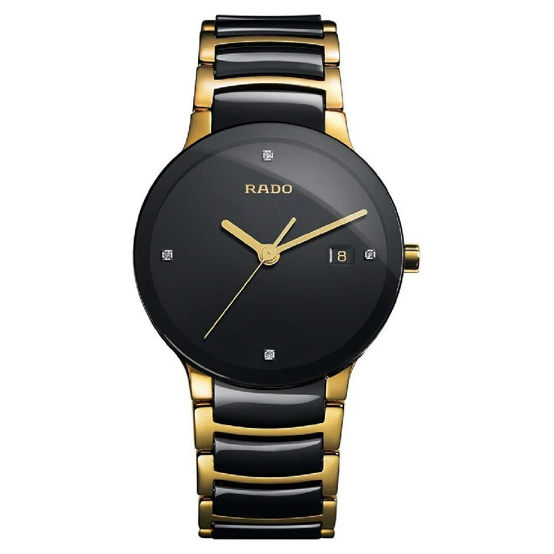 classic watches with mechanical movement for traditional collectors-Rado Centrix Black Dial Unisex 38mm