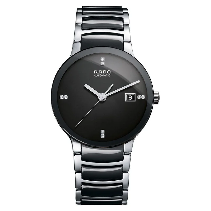 fitness tracking watches with calorie tracking and pedometer-Rado Centrix Black Dial Unisex 38mm