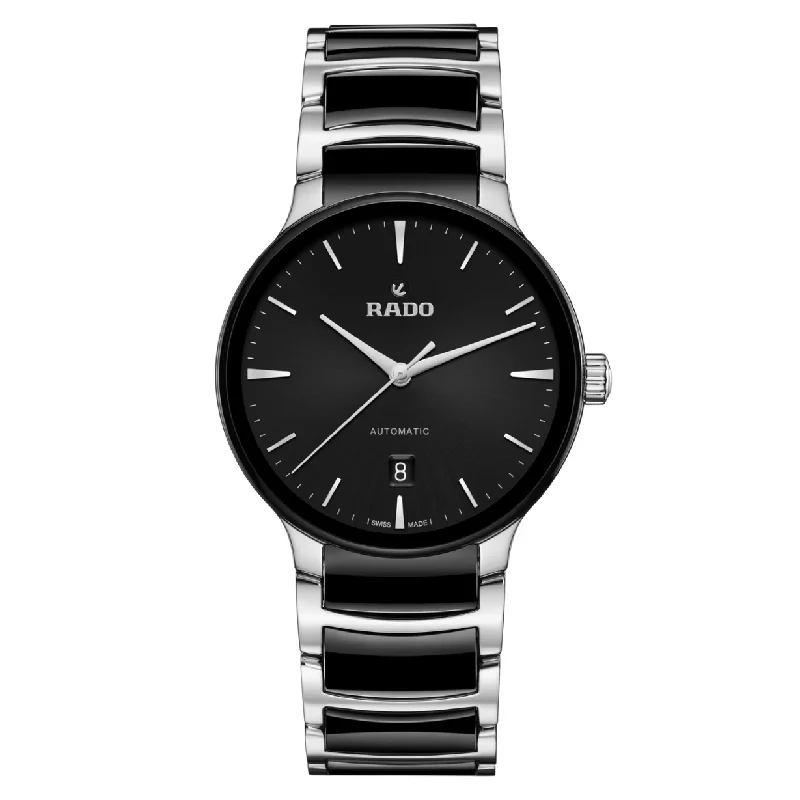 durable sports watches with built-in compass and altimeter-Rado Centrix Black Dial Unisex 39.5mm