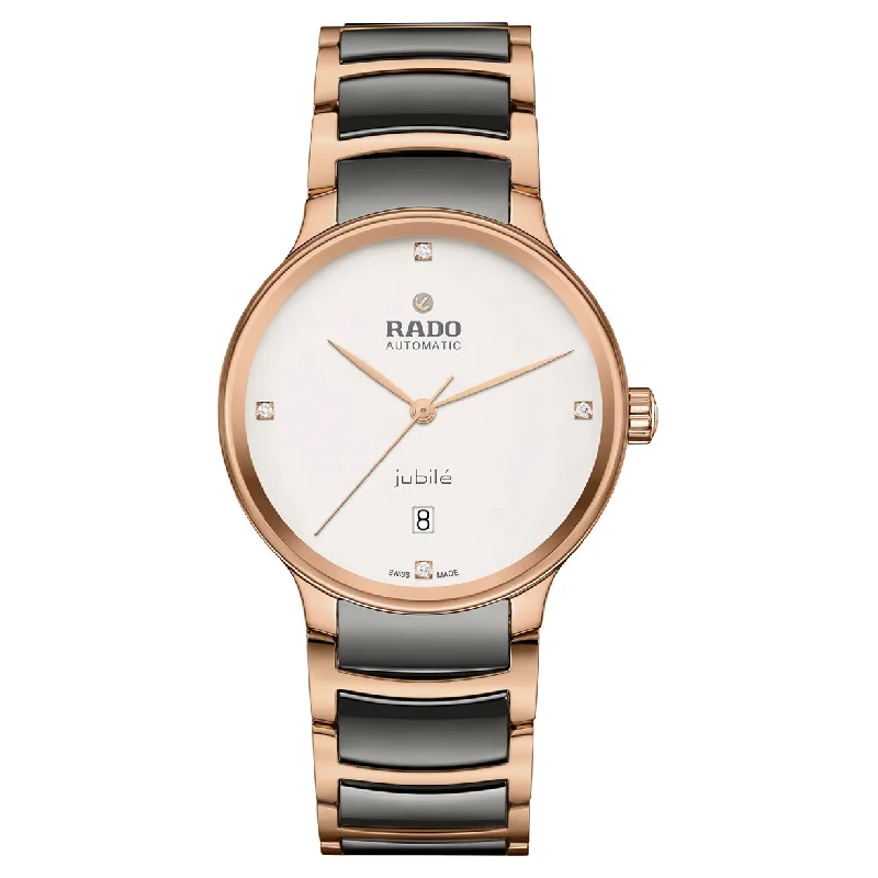 best women’s watches for work with simple and elegant design-Rado Centrix White Dial Unisex 39.5mm