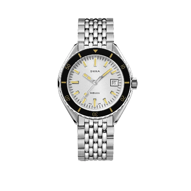 watches for women with custom engravings for personalized style-DOXA SUB 200 Searambler, stainless steel bracelet