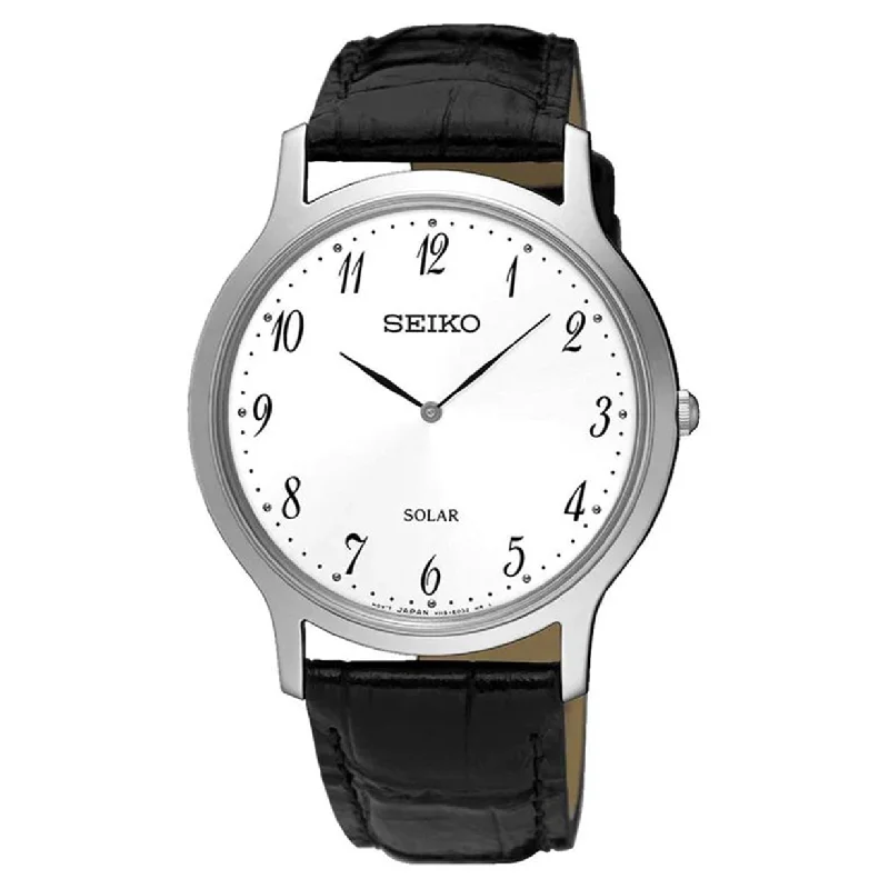 smartwatches for kids with health and fitness tracking features-Seiko Solar White Dial Unisex 38mm