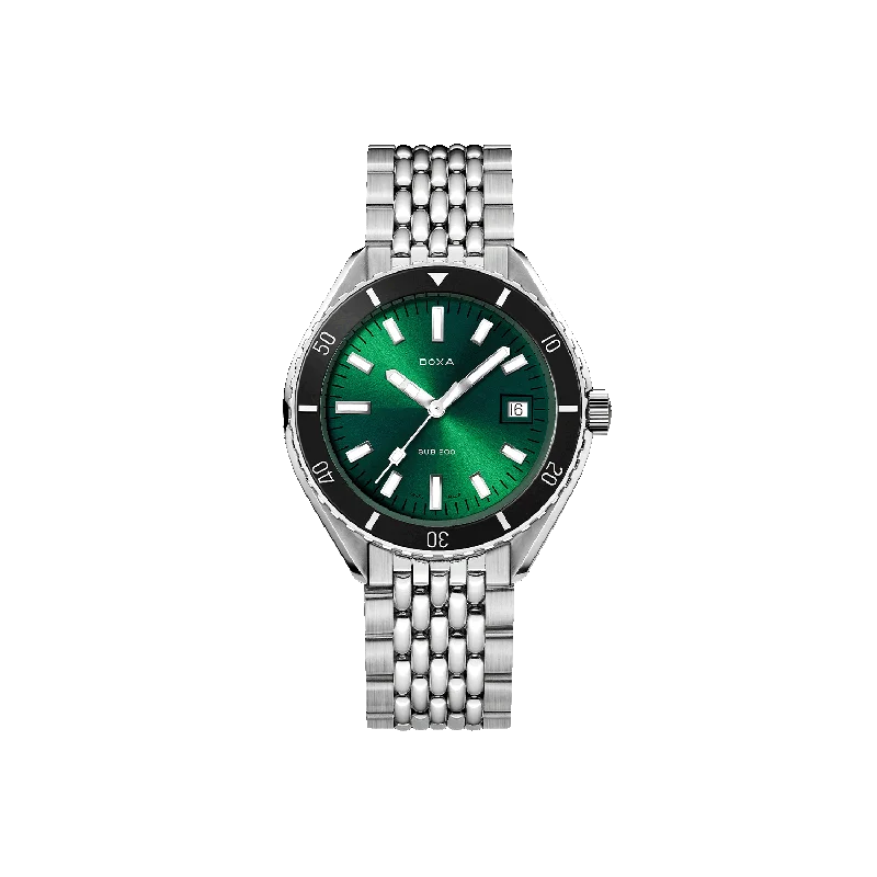 best diving watches for scuba divers with water resistance-DOXA SUB 200 Sea Emerald