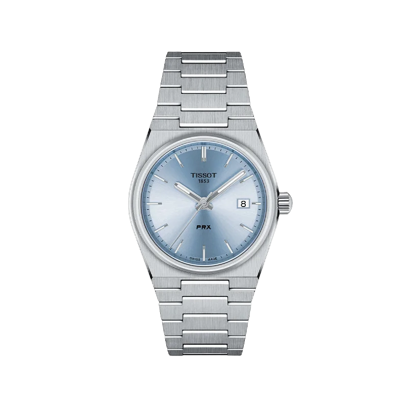 classic watches with mechanical movement for traditional collectors-Tissot PRX 35mm Light Blue