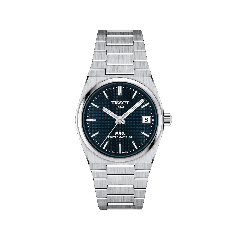 watches with minimalist style for everyday wear-Tissot PRX 35mm Powermatic 80 - Blue