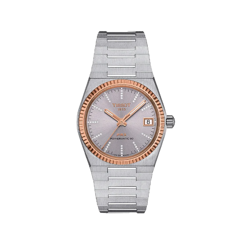 watches for women with custom engravings for personalized style-Tissot PRX 35mm Powermatic 80 Steel & 18K Gold Bezel