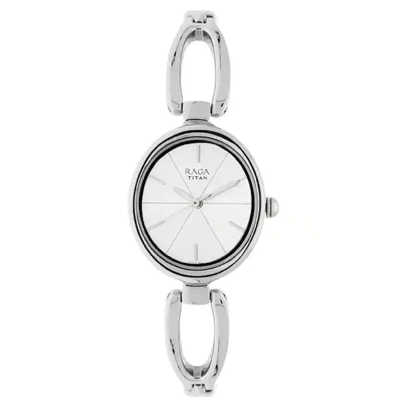 men’s wristwatches with large dials for easy readability-Raga Viva Silver Dial & Stainless Steel Strap