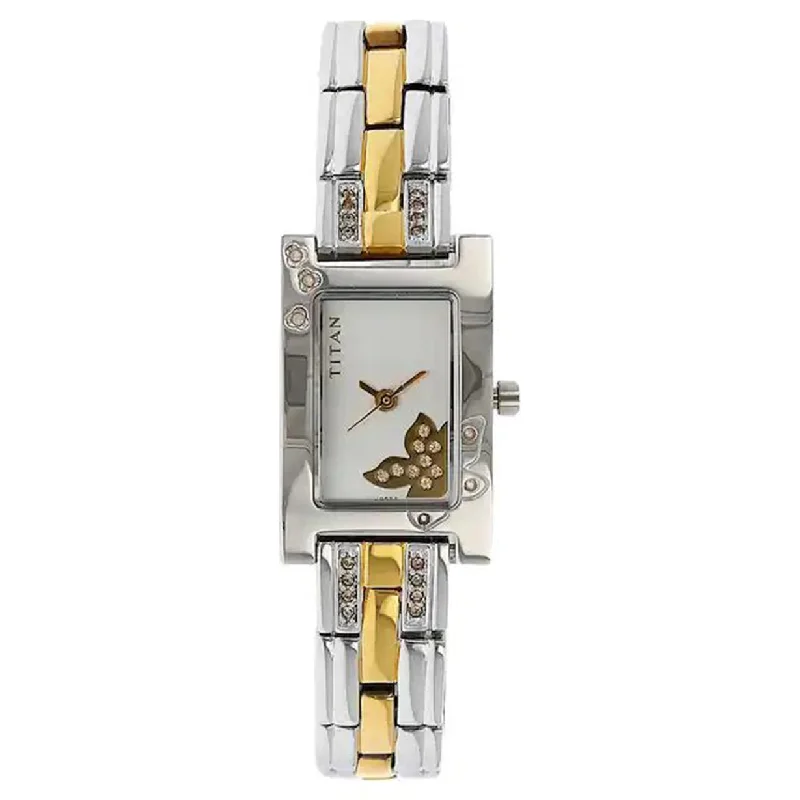 luxury watches with limited edition designs for collectors-Titan Rectangular Shaped White Dial