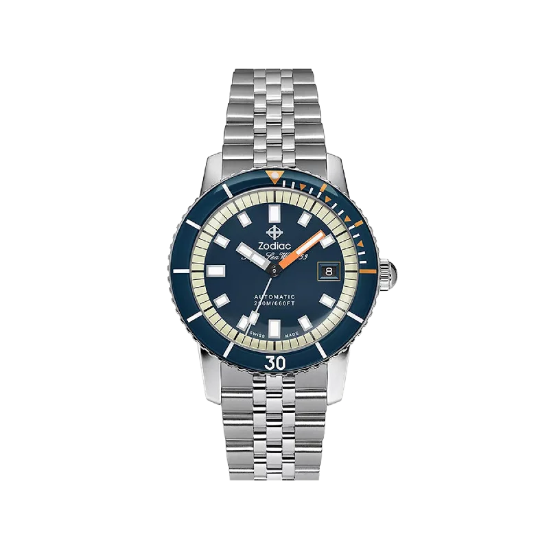 women’s watches with minimalist design for professional settings-Zodiac Super Sea Wolf Compression Automatic Stainless Steel Watch