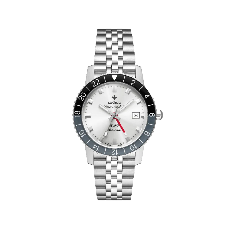 solar-powered watches with retro design and eco-conscious materials-Zodiac Super Sea Wolf GMT ZO9415 Limited Edition