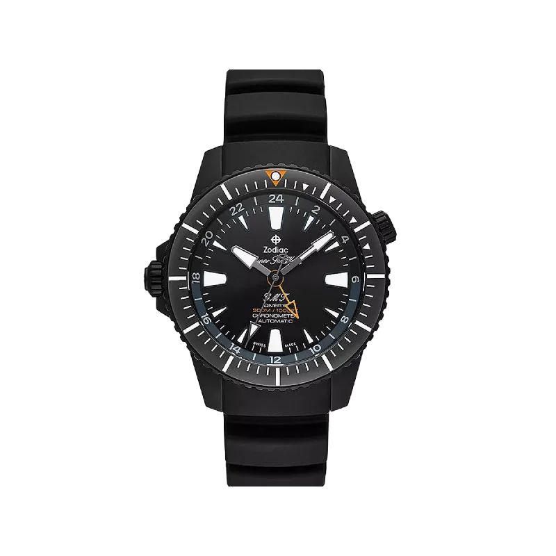 watches for women with multi-functional dials and easy-to-read faces-Zodiac Super Sea Wolf LHD Pro-Diver GMT